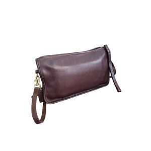 Women's Vintage Coach brown leather shoulder bag detachable strap